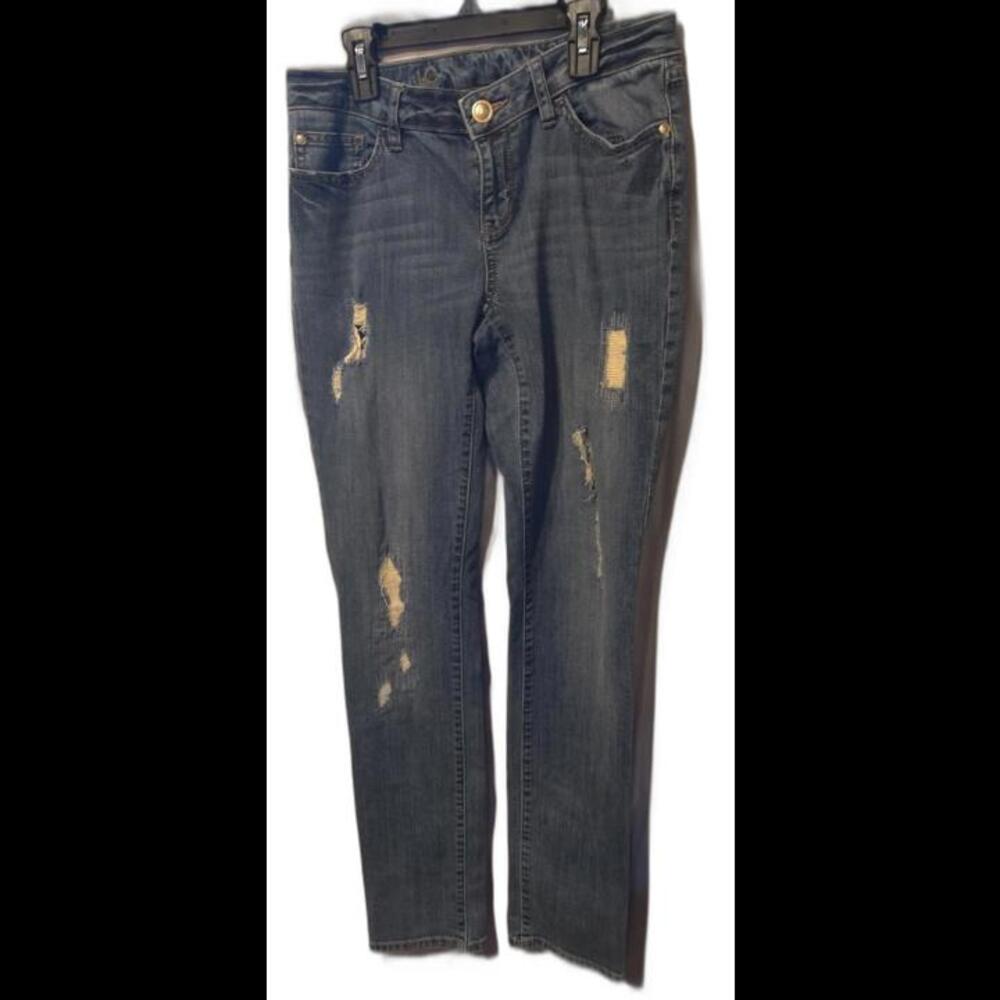 LC Lauren Conrad Straight Leg Jeans Denim Womens Juniors Size 6  Distressed